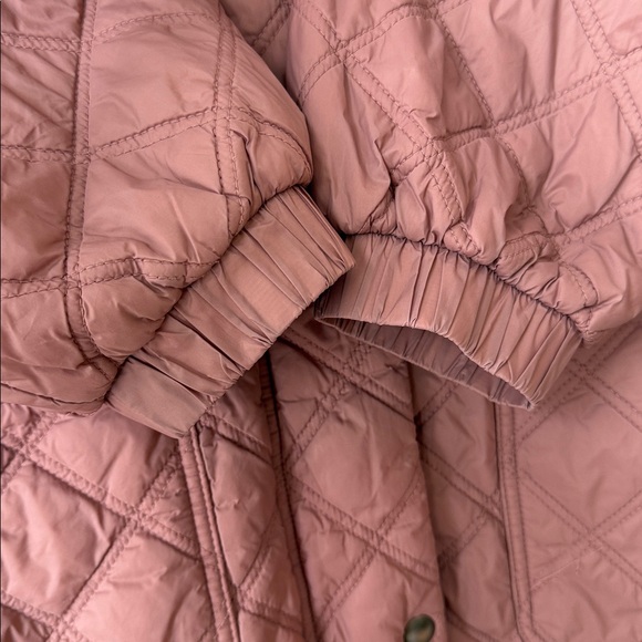 Madewell Austwell Quilted Zipper Snap Front Hooded Coat Faded Mauve L - Picture 12 of 16